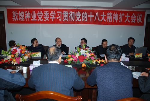敦煌种业党委召开扩大会议安排部署学习贯彻党的十八大精神